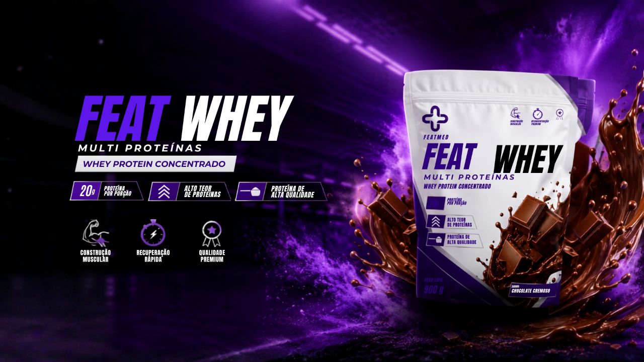 FeatWhey — Whey Protein Concentrado Multi Proteínas sabor chocolate cremoso